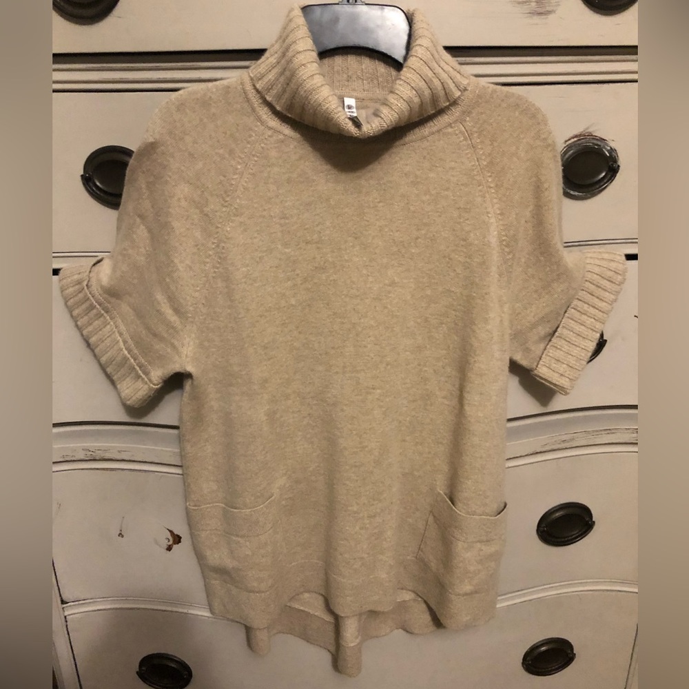 Kokun Cashmere Short Sleeve Turtleneck Sweater Size L